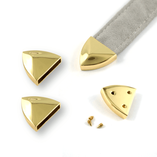 Pointed Strap End Caps (1" wide) in Gold - 4 Pack - Emmaline Bags Inc.