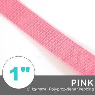 (Poly) Regular Strap Webbing 1" (25mm) Wide (Per 1 Yard) - Emmaline Bags Inc.