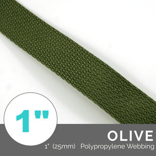 (Poly) Regular Strap Webbing 1" (25mm) Wide (Per 1 Yard) - Emmaline Bags Inc.