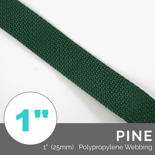 (Poly) Regular Strap Webbing 1" (25mm) Wide (Per 1 Yard) - Emmaline Bags Inc.