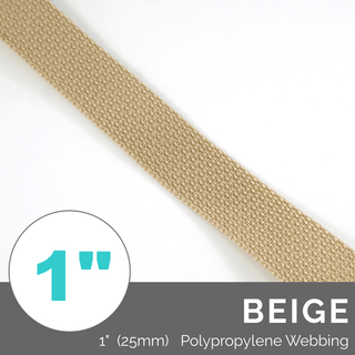 (Poly) Regular Strap Webbing 1" (25mm) Wide (Per 1 Yard) - Emmaline Bags Inc.