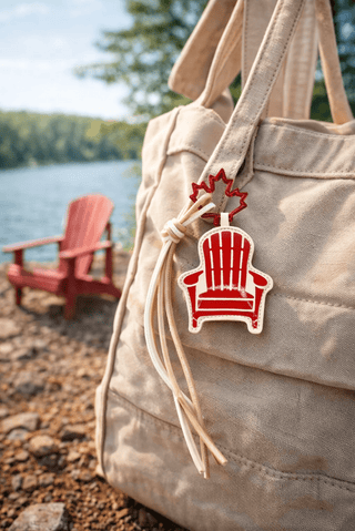 Poof Adirondack Chair w/ Maple Leaf | Bag Charm - Emmaline Bags Inc.-Bag Hardware