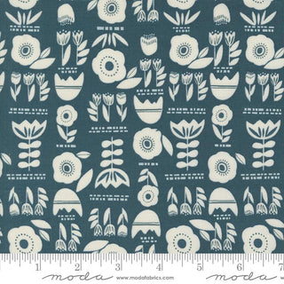 Posy Pot Florals - Teal // Folk & Lore for Moda (1/4 yard) - Emmaline Bags Inc.