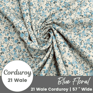 Printed Corduroy | 21 Wale (¼ yard) - Emmaline Bags Inc.-Fabric