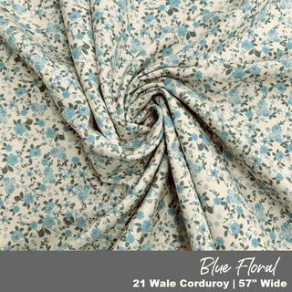 Printed Corduroy | 21 Wale (¼ yard) - Emmaline Bags Inc.-Fabric
