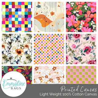 Printed Light Weight Cotton Canvas - 7.5 oz/square yard (Precut 1 Yard) - Emmaline Bags Inc. - Fabric