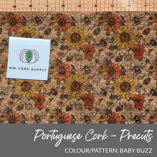 PRINTED PATTERN • Portuguese Cork Fabric • PRECUTS - Emmaline Bags Inc.-Interfacing & Specialty Fabric