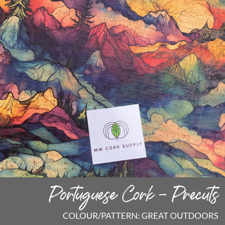 PRINTED PATTERN • Portuguese Cork Fabric • PRECUTS - Emmaline Bags Inc.-Interfacing & Specialty Fabric