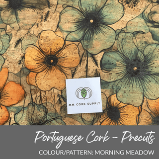 PRINTED PATTERN • Portuguese Cork Fabric • PRECUTS - Emmaline Bags Inc.-Interfacing & Specialty Fabric