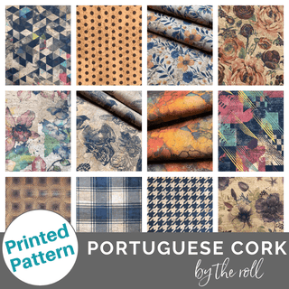 PRINTED PATTERN • Portuguese Cork Fabric • PRECUTS - Emmaline Bags Inc.