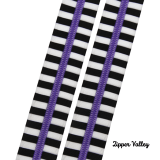 Purple Chunky Zebra | Nylon Coil Zipper | Size 5 (3 Yards) - Emmaline Bags Inc. - Bag Zippers