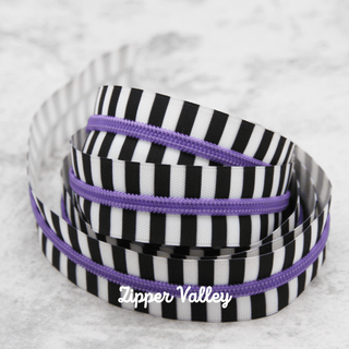 Purple Chunky Zebra | Nylon Coil Zipper | Size 5 (3 Yards) - Emmaline Bags Inc. - Bag Zippers