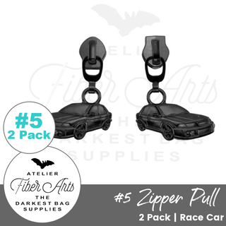 Race Car Sliders w/ Pulls | SIZE5 (2 Pack) - Emmaline Bags Inc. - Bag Zippers
