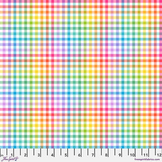 Rainbow Gingham | Love Under the Stars by Daughter Earth/Katy Tanis (¼ Yard) - Emmaline Bags Inc.-Fabric