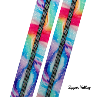 Rainbow Glitter | Nylon Coil Zipper | Size 5 (3 Yards) - Emmaline Bags Inc. - Bag Zippers