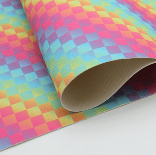 Rainbow Road | Zipper Valley Printed Pebble Faux Leather | 18" x 52" Pre-Cut (Large) - Emmaline Bags Inc.-Fabric
