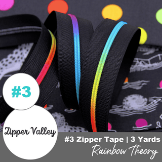 Rainbow Theory | Nylon Coil Zipper | Size 3 (3 Yards) - Emmaline Bags Inc. - Bag Zippers