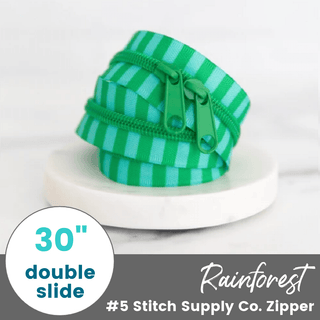 Rainforest | 30" Nylon Coil Zipper | *Size #5* with Two Pulls - Emmaline Bags Inc.-Bag Zippers