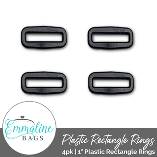 Rectangle Rings | 1" PLASTIC (4 Pack) - Emmaline Bags Inc. - Bag Hardware