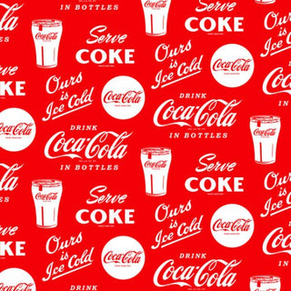 Red Coke // Coca - Cola for Northcott (1/4 yard) - Emmaline Bags Inc. - Fabric