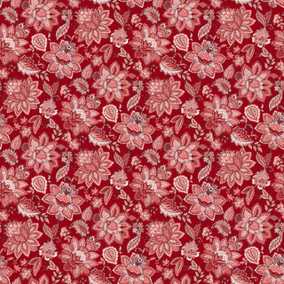 Red Large Jacobean Trail | Bordeaux Antiques Roadshow™ (¼ Yard) - Emmaline Bags Inc.-Fabric