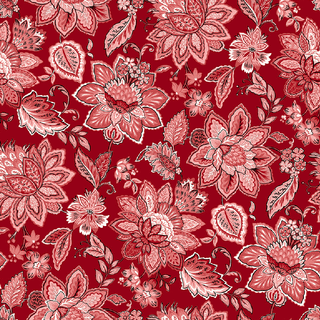 Red Large Jacobean Trail | Bordeaux Antiques Roadshow™ (¼ Yard) - Emmaline Bags Inc.-Fabric