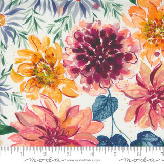 Retro Harvest in Cloud // Floribunda (1/4 yard) - Emmaline Bags Inc.