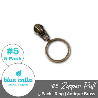 Ring Sliders with Pulls - SIZE5 (5 Pack) - Emmaline Bags Inc. - Bag Zippers