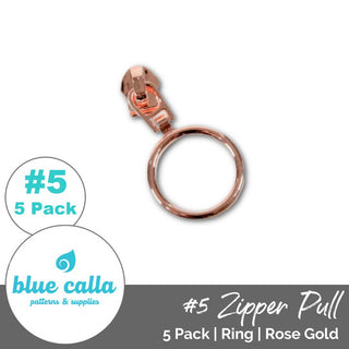 Ring Sliders with Pulls - SIZE5 (5 Pack) - Emmaline Bags Inc. - Bag Zippers