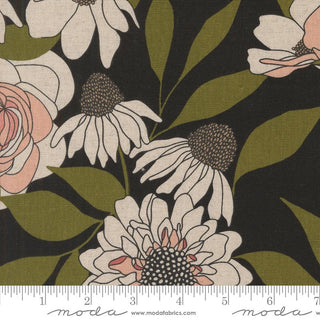 Rose • Ink Mochi Linen // Botany by Alli K Design (1/4 yard) - Emmaline Bags Inc.