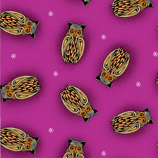Rose Owls | July Moon by Betty Albert (¼ Yard) - Emmaline Bags Inc.-Fabric