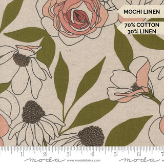 Rose • Paper Mochi Linen // Botany by Alli K Design (1/4 yard) - Emmaline Bags Inc.