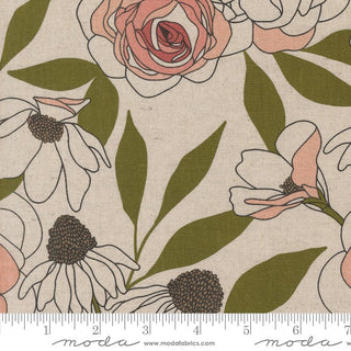 Rose • Paper Mochi Linen // Botany by Alli K Design (1/4 yard) - Emmaline Bags Inc.