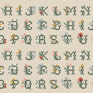 Cross Stitch Letters (Linen Canvas) | Home Sweet Home by Rifle Paper Co. (¼ Yard)
