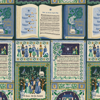 Navy Christmas Carols | Holiday Classics V by Rifle Paper Co. (¼ Yard)