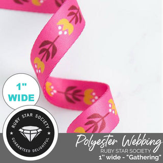 RSS | Polyester Webbing 'Gathering': 1" (25mm) Wide (Per 1 Yard) - Emmaline Bags Inc. - Straps & Handles