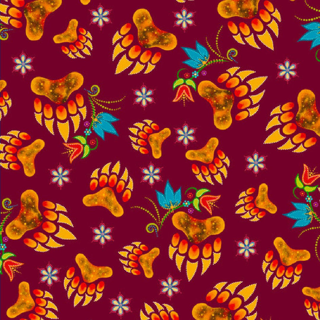 Rust Red Spirit Bear // Revelation Bright (1/4 Yard) - Emmaline Bags Inc.