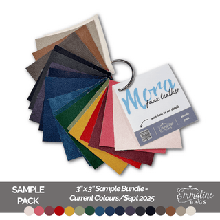 SAMPLES of Mora Faux Leather - Emmaline Bags Inc. - Fabric