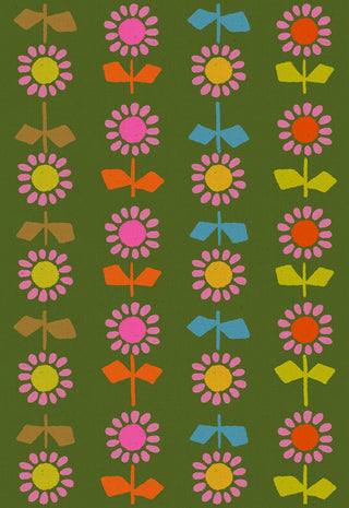 Sarah Green Daisy Stripe (Canvas) // Catnap by Ruby Star Society (1/4 yard) - Emmaline Bags Inc. - Fabric