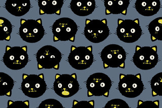 Scaredy Cats - GLOW - IN - THE - DARK - in Ghostly Grey // (1/4 yard) - Emmaline Bags Inc.