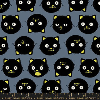 Scaredy Cats - GLOW - IN - THE - DARK - in Ghostly Grey // (1/4 yard) - Emmaline Bags Inc.