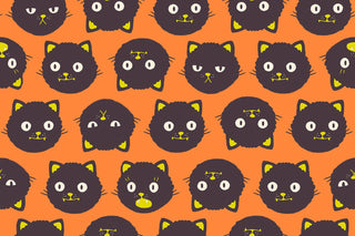 Scaredy Cats - GLOW - IN - THE - DARK - in Pumpkin // (1/4 yard) - Emmaline Bags Inc.