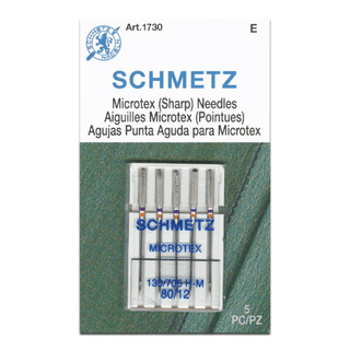 Schmetz (Sharp) Microtex Needles | Size 80/12 - Emmaline Bags Inc.-Sewing Supplies & Notions