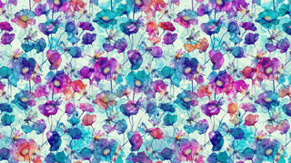 Seafoam Large Floral // Dragonfly Dance for Northcott (1/4 yard) - Emmaline Bags Inc.