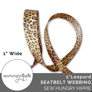 Seat Belt Webbing (5 Yards) - 1" (38mm) Leopard - Emmaline Bags Inc. - Straps & Handles