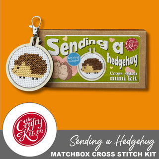Sending a Hedgehug | Mini Matchbox Cross Stitch Kit - Emmaline Bags Inc. - Sewing Supplies & Notions