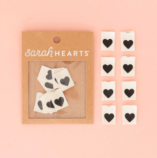 Sew - in Labels: Black Heart (Cotton) - Emmaline Bags Inc.