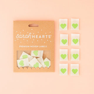 Sew - in Labels: Green Heart - Emmaline Bags Inc.