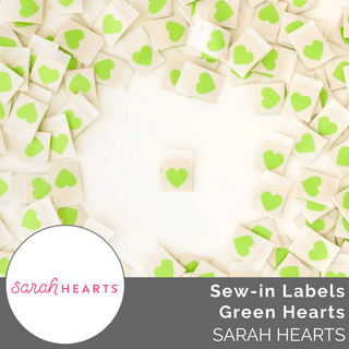 Sew - in Labels: Green Heart - Emmaline Bags Inc.