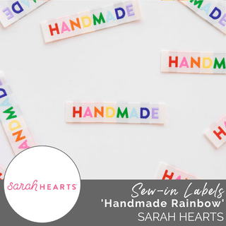 Sew-in Labels | 'Handmade' | Rainbow Colours - Emmaline Bags Inc.-Sewing Supplies & Notions
